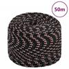 152338 vidaXL Boat Rope Black 6 Mm 50 M Polypropylene
