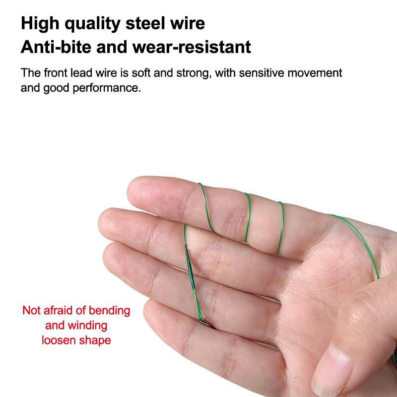 10Pcs 15Cm/5.9Inch Fishing Leaders Wire 125Lb Heavy Unusual Duty Anti-Bite Steel Line With Swivels And Snaps