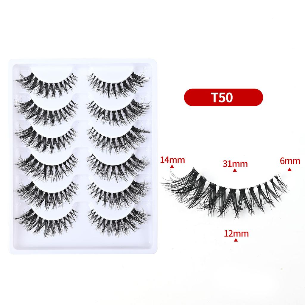 Whole One-piece False Eyelashes Hard Stems Natural Thick COS Thai Makeup Little Devil Daily 2026