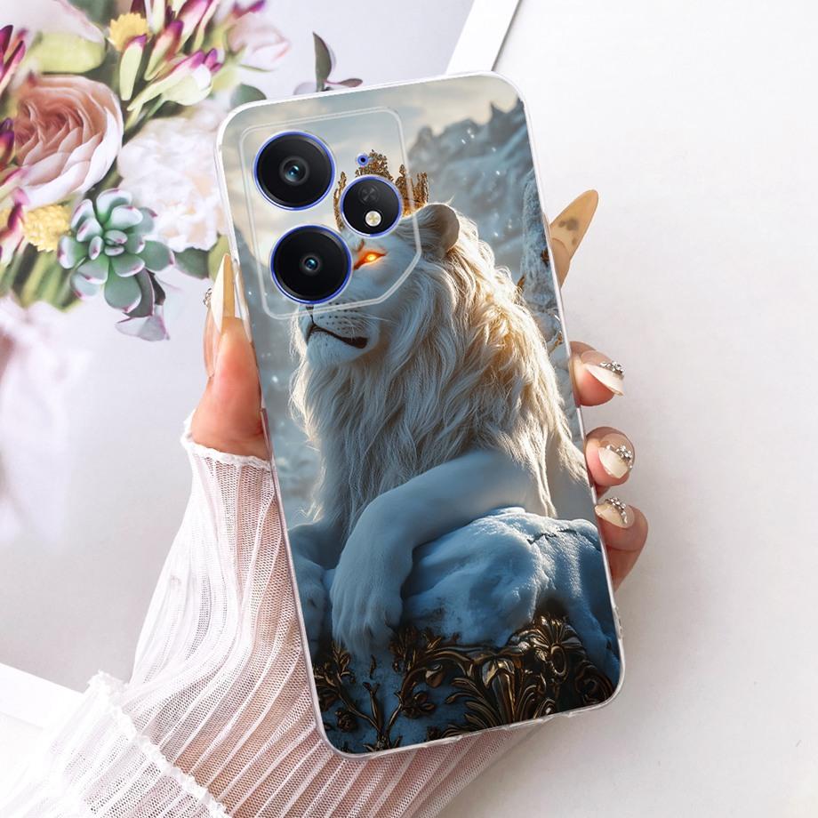 Etui na telefon Realme Neo7 Turbo Neo 7 Miękkie Przezroczyste Silikonowe Funda Wzór Kwiatowy Motyl Kokardka Smok Loong Tylna Pokrywa RMX5060