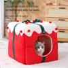 Winter Warm Cat Nest with Box Design Soft Sleeping House for Cats And Dogs Cute Christmas Gift Pet Bed Pet Party Supplies