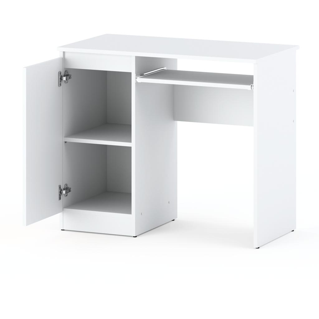 White Computer Desk 90 CM With 2 Shelves School Gaming Furniture