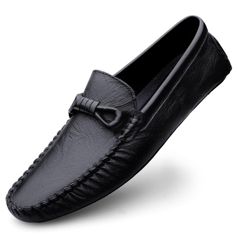 Fashion Luxury Brand Mens Leather Shoes Casual Driving Shoes Men Anti-skid Business Loafers High Quality Male Casual Shoes Slip on Flats