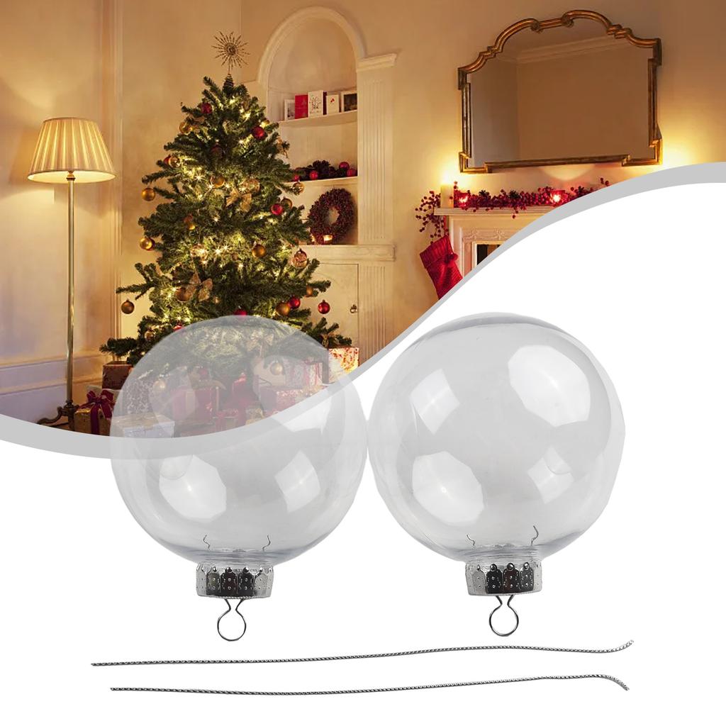 10cm Fillable Clear Plastic Christmas Baubles Perfect for DIY Ornaments