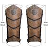 Medieval Faux Leather Leg Guards Vintage Studded Leg Gaiters with Adjustable Straps for Cosplay and LARP Enthusiasts