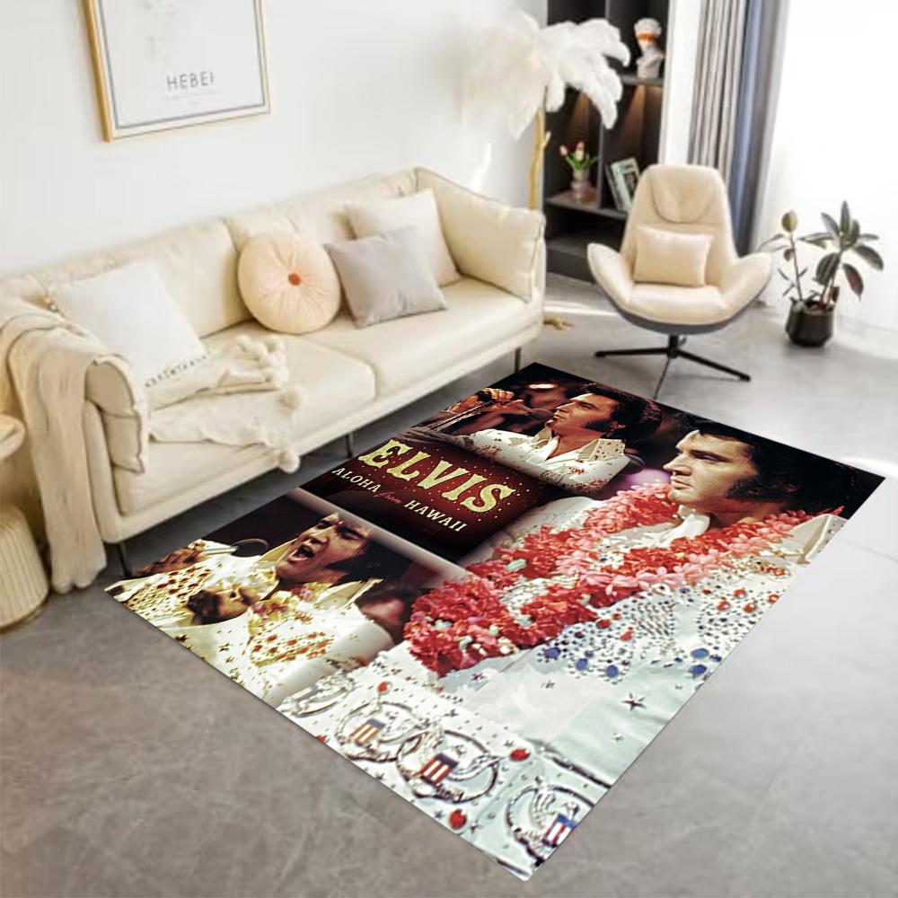 Elvis Presley Hawaii Concert Area Rug Design for Entryway Living Rooms Bedrooms Dormitory Anti-slip Rug Decorate Offices Wedding Party Gift