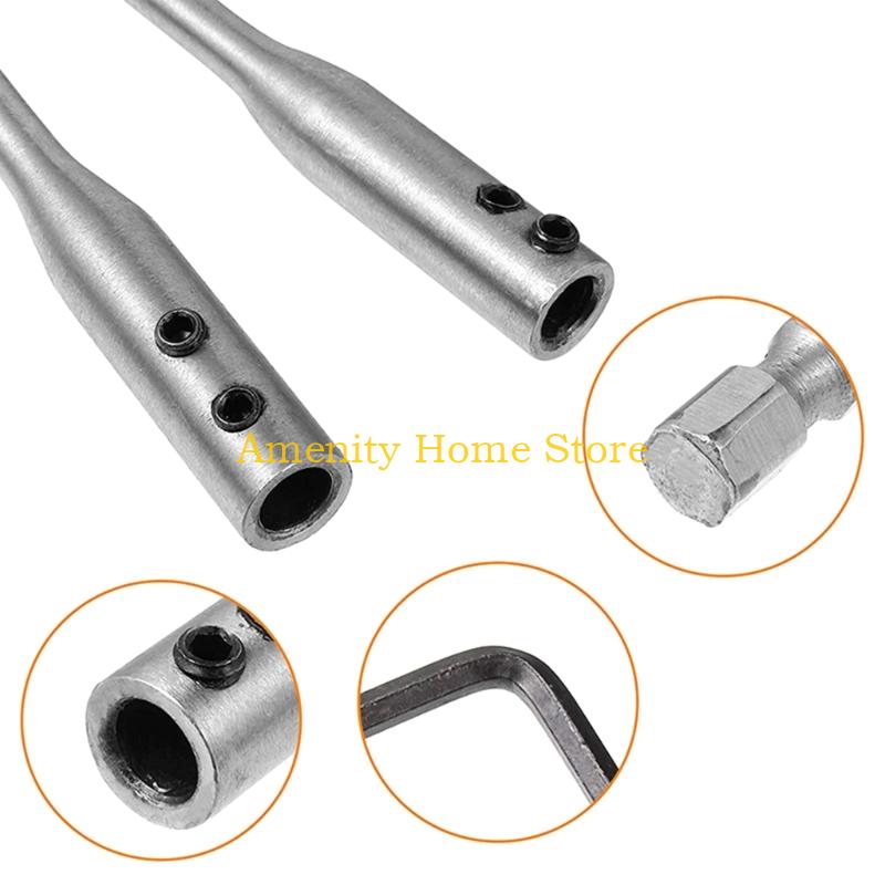 F26C 1/4Inch Hexagonal Shank Drill Extensions 2Pcs Steel Rod for Drill Bit Precisions Boring Task