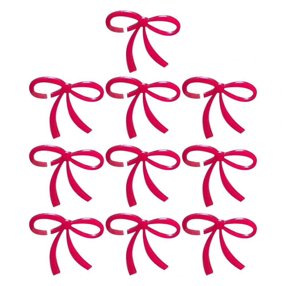 Acrylic Bow Decoration Bow Wine Glass Charms 10pcs Acrylic Bow Drink Tags for Parties Bachelorette Weddings Reusable Wine Glass