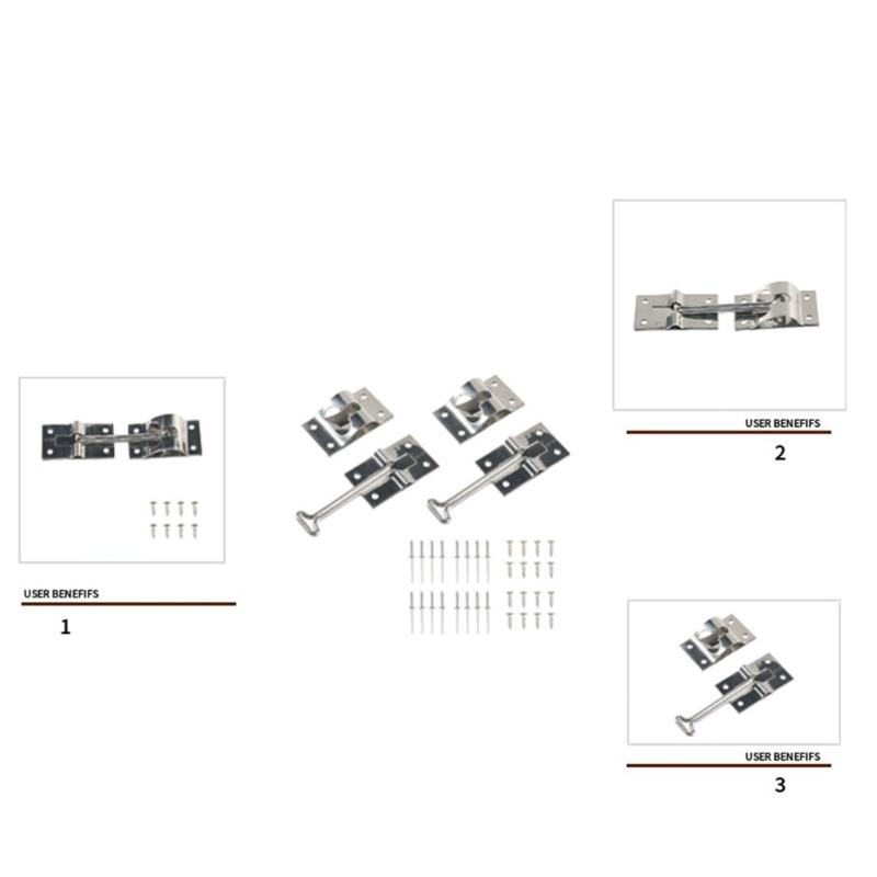 Stainless Steel RVs Door Holder Latches Catch for Trailer,Camper,Cargo,Truck 4" 6'' Door Catch Latches T-Style Holder
