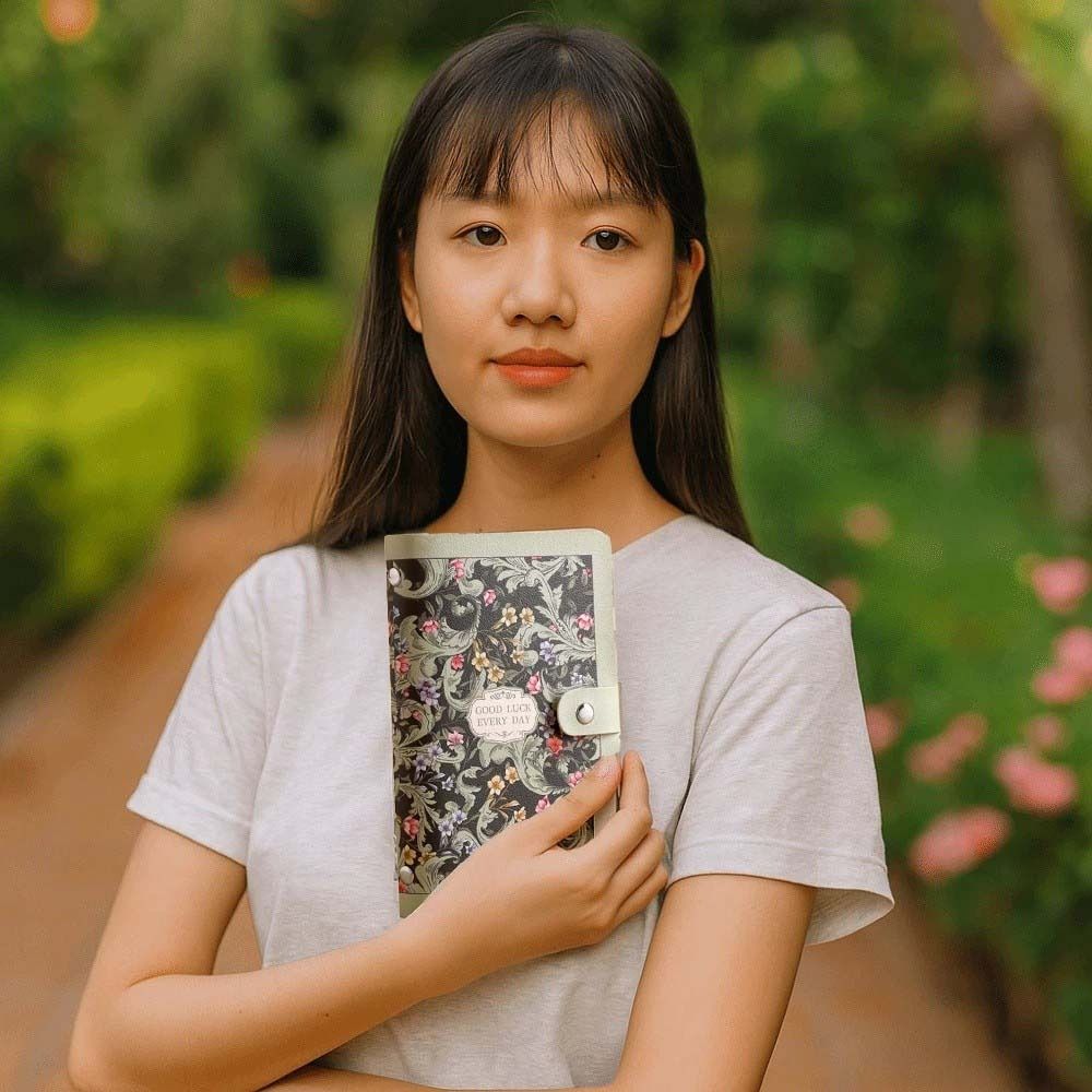 Anti-splash Water Cash Budget Ledger A6 Leather Savings Book Button Notebook for Money  Office