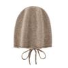 Autumn and winter pure wool stacking hat drawstring hat female face small lace-up bag head cold hat sleeve wool knitted hat children