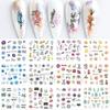 Nail Art Sticker, Spring And Summer Flower And Grass Series, Zou Ju Flower Watermark Nail Sticker