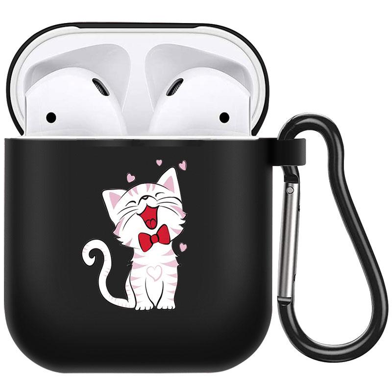 קריקטורה חמוד חיות מחמד כלב חתול בעל חיים ינשוף צמח פרחי אפל עבור אפל AirPods 2 3 כיסויי אוזניות חסינות זעזועים שחורות AirPods Pro Funds Cover
