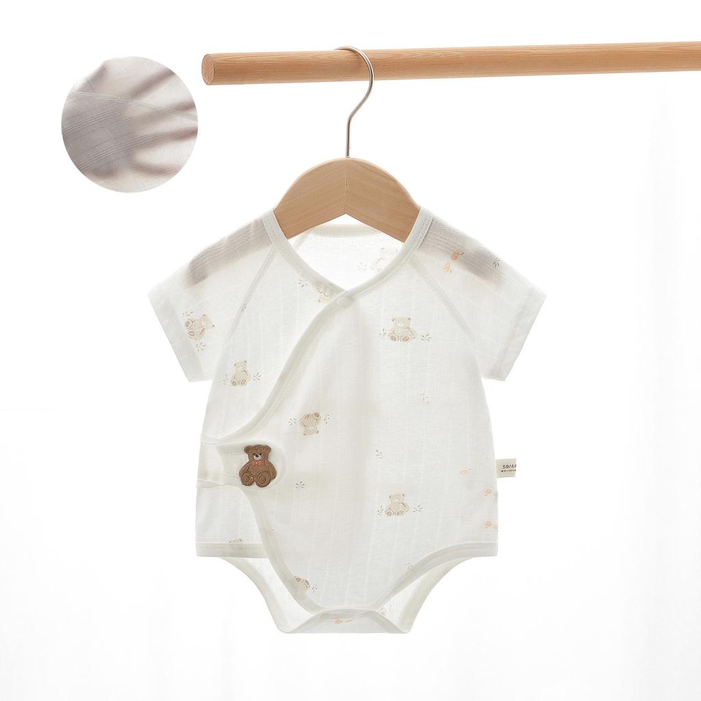 Newborn Baby Bodysuit, A-Class Cotton Short Sleeve Infant Romper, Lightweight Summer Triangle Onesie Pajamas
