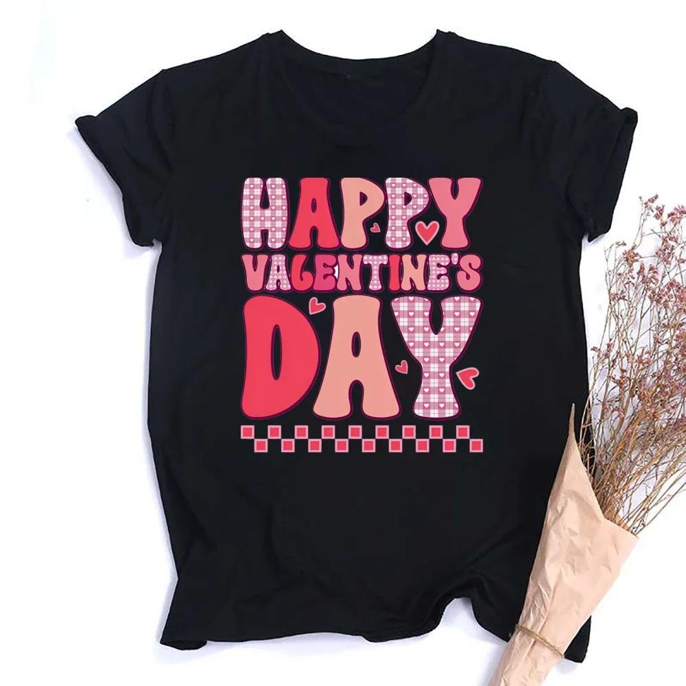 

Happy Valentine Print Women Shirts Valentines Day Party Outfit Tee FeUnisex Short Sleeve Tshirt Lover Holiday Girls Tops T Shirt S