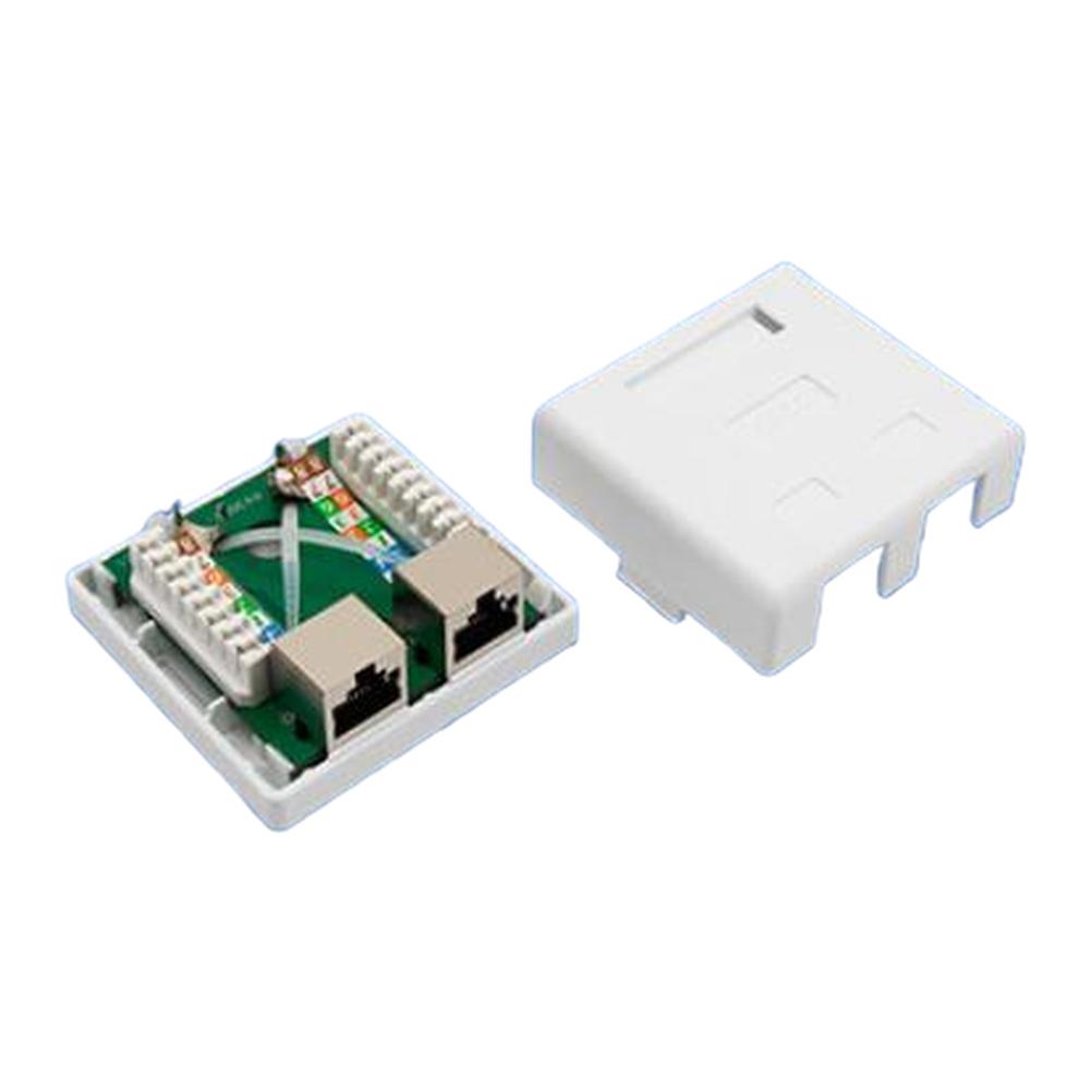 Shielded Cat6 Junction Box Single Dual Port For Stable Wiring Wall Or Desk Network Panel With Gold Plated Connections