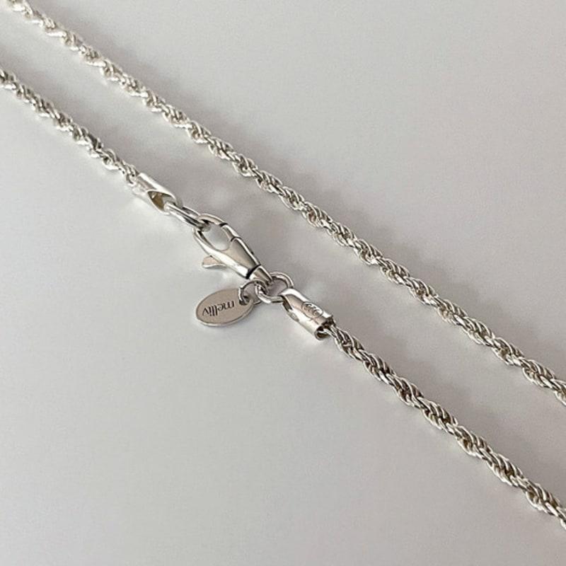 Melliv Silver Simple Rope Chain Necklace_mvn14
