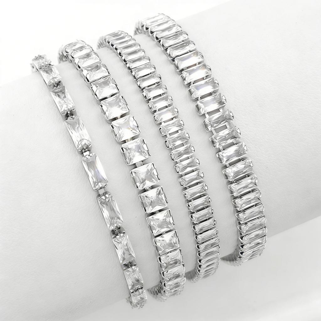 Zircon Tennis Bracelet Women's Square Light Luxury Exquisite Bracelet Gift Jewelry