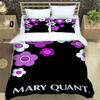 3-Piece M-Mary -Q-Quant- t PrintedDuvet Cover Set – Includes 1 Duvet Cover and 2 Pillowcases; Suitable for Home and Dorm Use