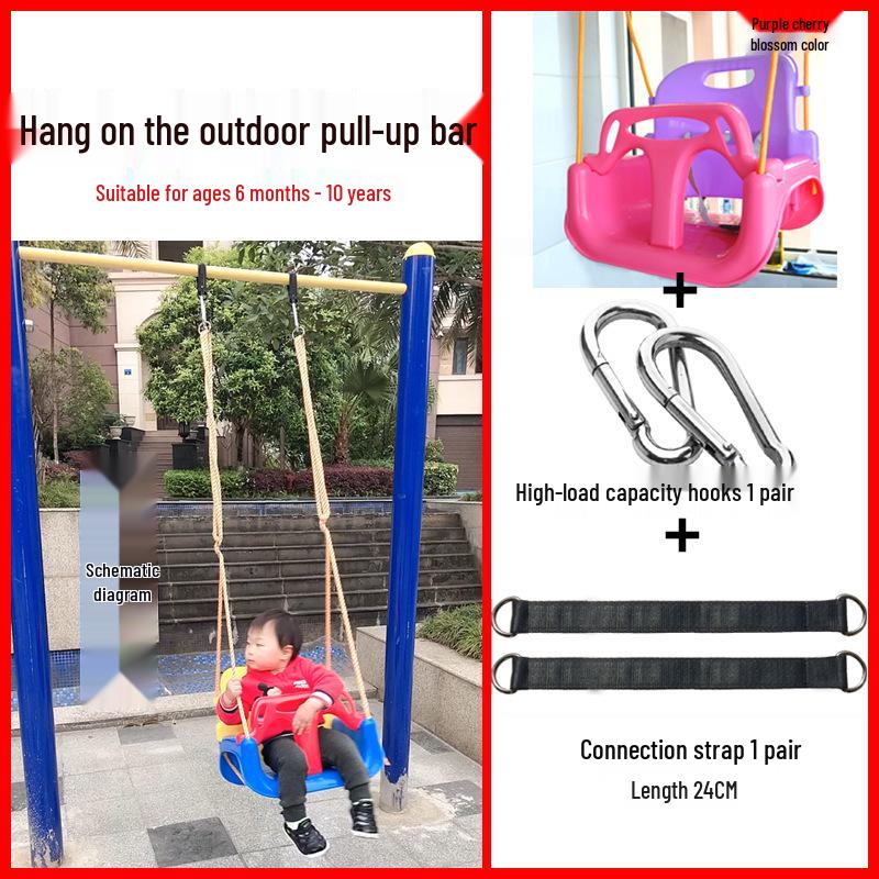Children's Outdoor/Indoor Hanging Swing Chair with Rope and Single Bar