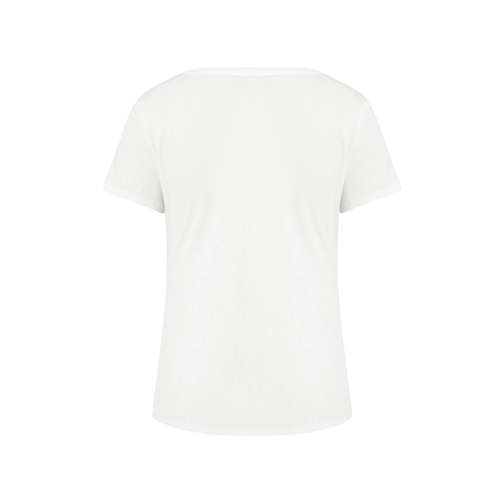 Women 's T-shirt, Rhinestone Flower Print Short Sleeve Round Neck Slim Fit Tee Shirt Summer Tops