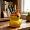 Practical Desktop Storage Cute Yellow Duck Pencil Holder, Creative PLA Stationery Organizer, Stable Organizer Pen Cup Holder for Home Office
