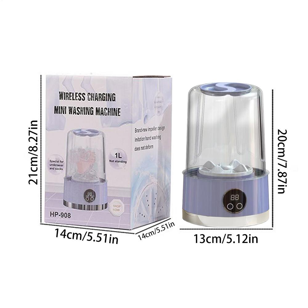 

Small Washing Machine Portable Portable Washer Travel Washing Machine Rechargeable Digital Display 2 Modes Cleaning Tools фиолетовый