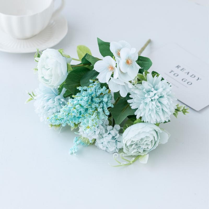 

Artificial Flowers Valentine s Decora Home Room Table Vase Wedding Wreath Pretty Rose Arch Silk Peony Brial Bouquet Scrapbooking 1 pc небесно-голубой