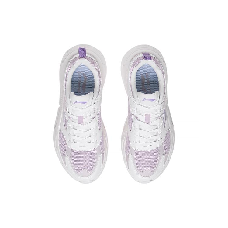 New LiNing Abrasion Resistant Low top Running Shoes Women's White Purple ARSS058-2