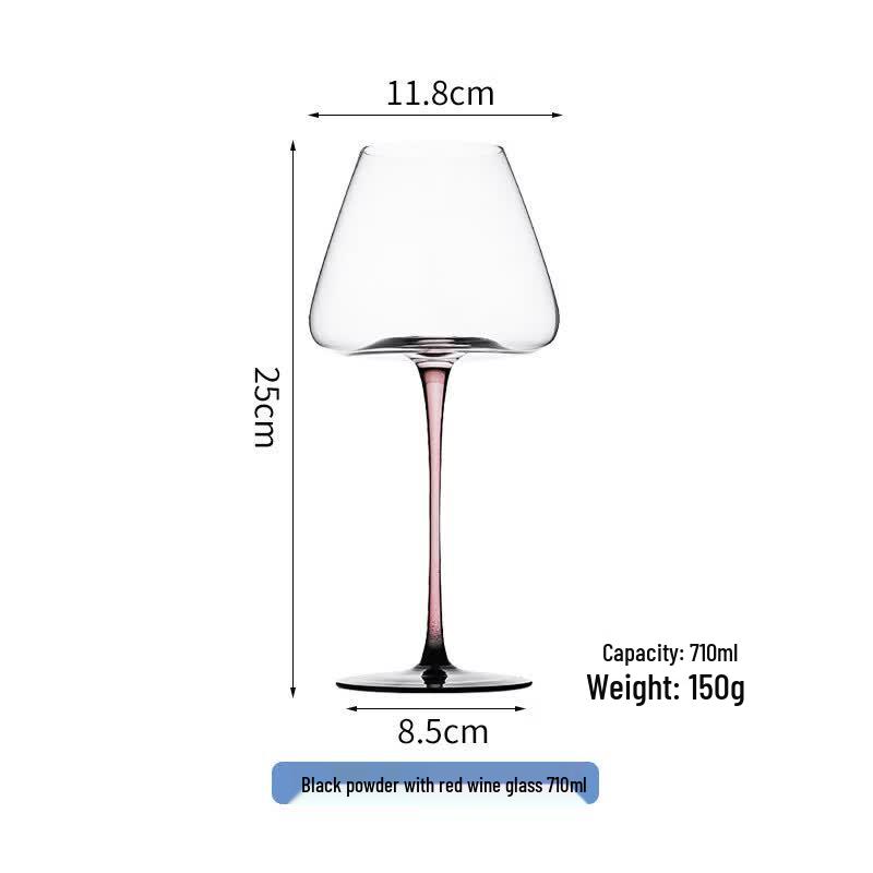 Yi Ceng Pink Stem Black Base Burgundy Wine Glass