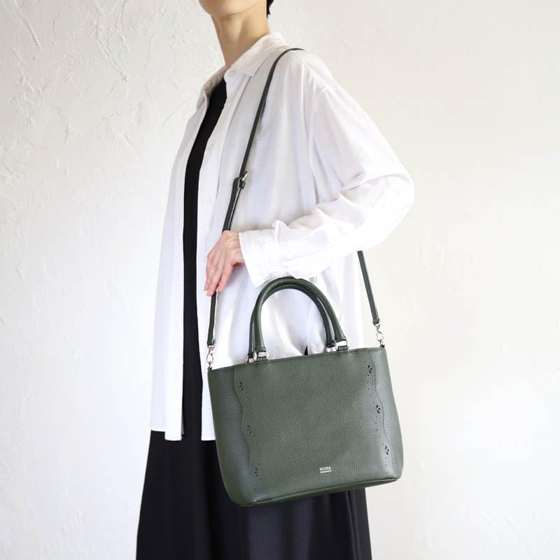 Nina Nina Ricci Handbag Ondure Bag Dark Green 2-Way 30-0402