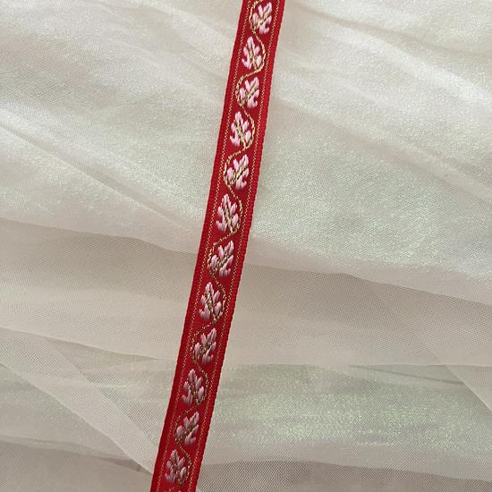 1.3cm Ethnic Floral Jacquard Ribbon for Hat/Clothing Decor, Home Textile Embroidery, DIY Accessories