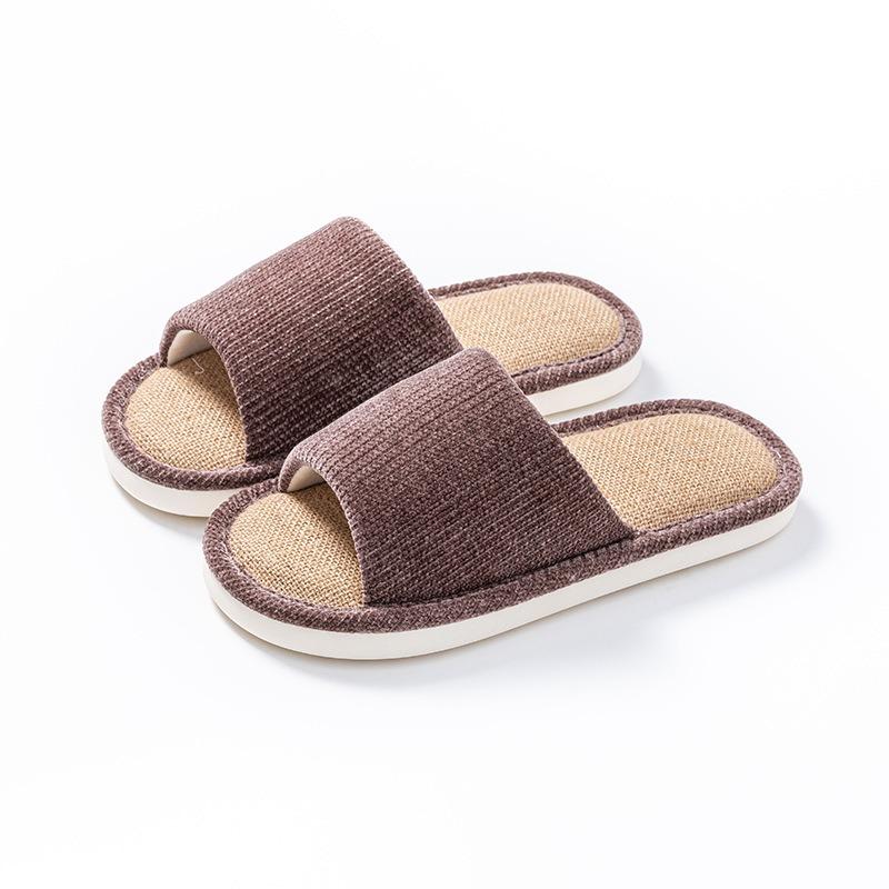 Japanese Style Linen Indoor Home Slippers Unisex Breathable Non Slip Soft Sole