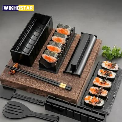 10 sztuk/zestaw zestaw do robienia sushi DIY zestaw do robienia sushi maszyna do robienia sushi ryż forma do rolek kuchnia narzędzia do sushi japońskie narzędzia do gotowania sushi narzędzia kuchenne