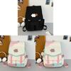 Cute Neon Color Nylon Backpack For Girls With Design For School And College