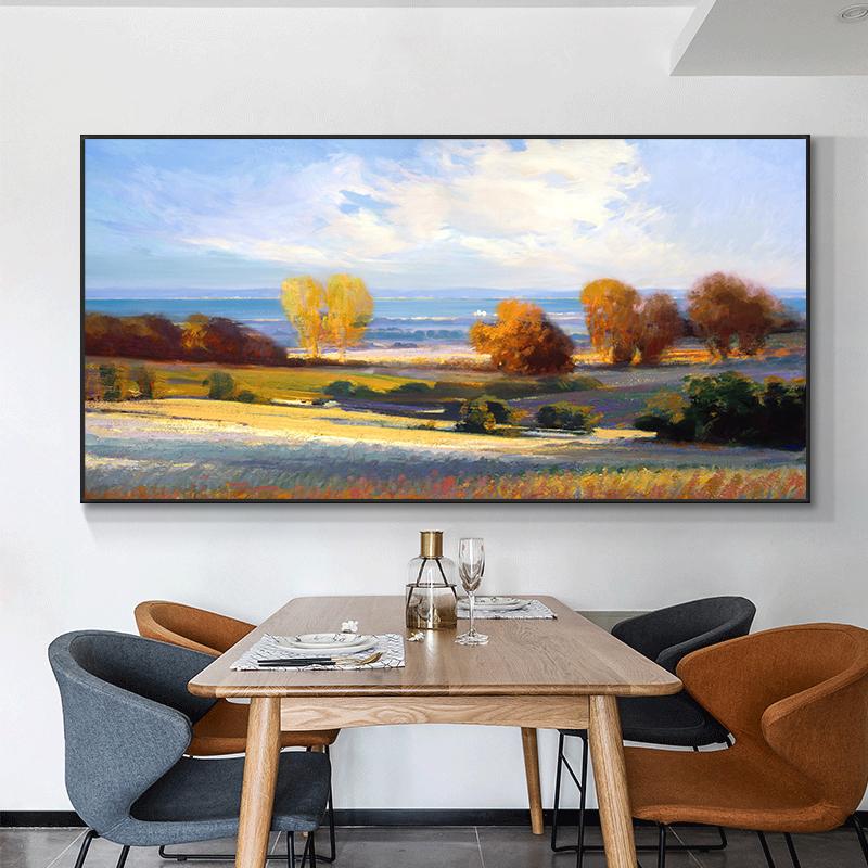 Natürliche abstrakte Strandlandschaft Ölgemälde auf Leinwand Cuadros Poster und Drucke skandinavisches Wandkunstbild für Wohnzimmer