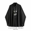Men's Hong Kong Retro Asymmetrical Long-Sleeve Chain Hip-Hop Shirt