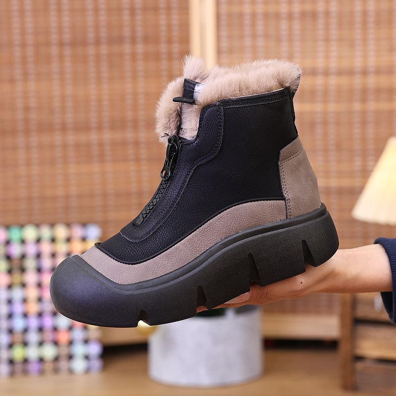 Martin Boots Cotton Shoes New Soft Platform Versatile Autumn and Winter New Mother High-top Snow Boots Short Boots Women