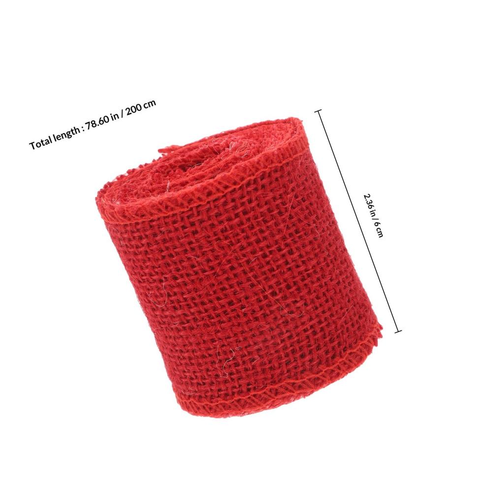 Natural Color Jute Burlap Ribbon Roll 2M Length 6Cm Width Eco Friendly Burlap Ribbon Green for Christmas Wedding Decoration Wrap