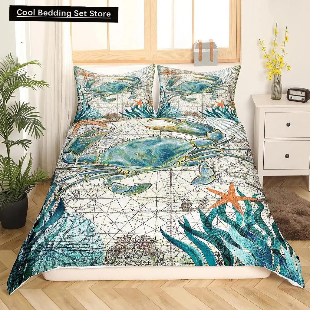 Täcke Strand Hav Hawaiiansk Palmträd Vågor Sängkläder Tropisk Ö Och Hav Strand Natur Tema Polyester Quilt