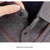 Herren Herbst/Winter Verdickter Samt Wolle Revers Zweiteiliger Lagenpullover für Mittleres und Älteres Alter