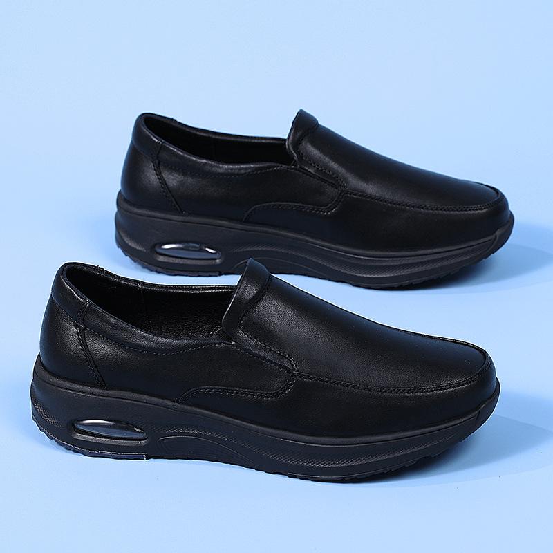 Spot nurse shoes spring breathable air cushion soft sole not tired feet thick sole large size black medical work shoes foreign trade
