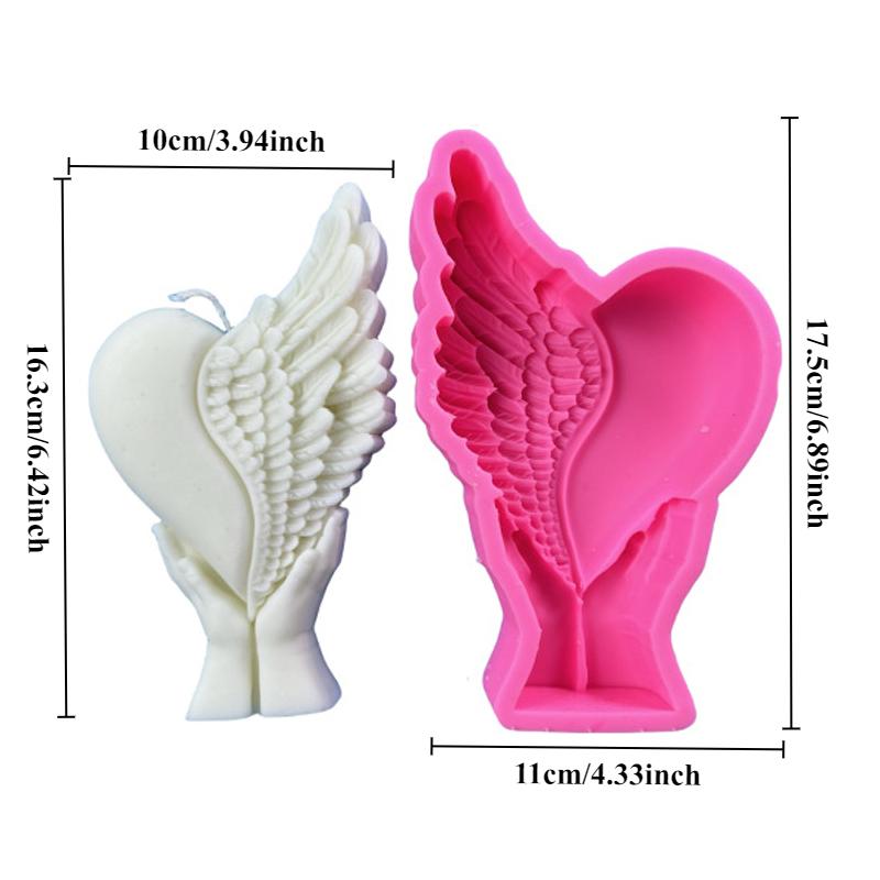 

3D Hand held Love Wings Silicone Candle Mold, DIY Love Angel Craft Gypsum Resin Cement Casting Mold, Handmade Soap Making Tool