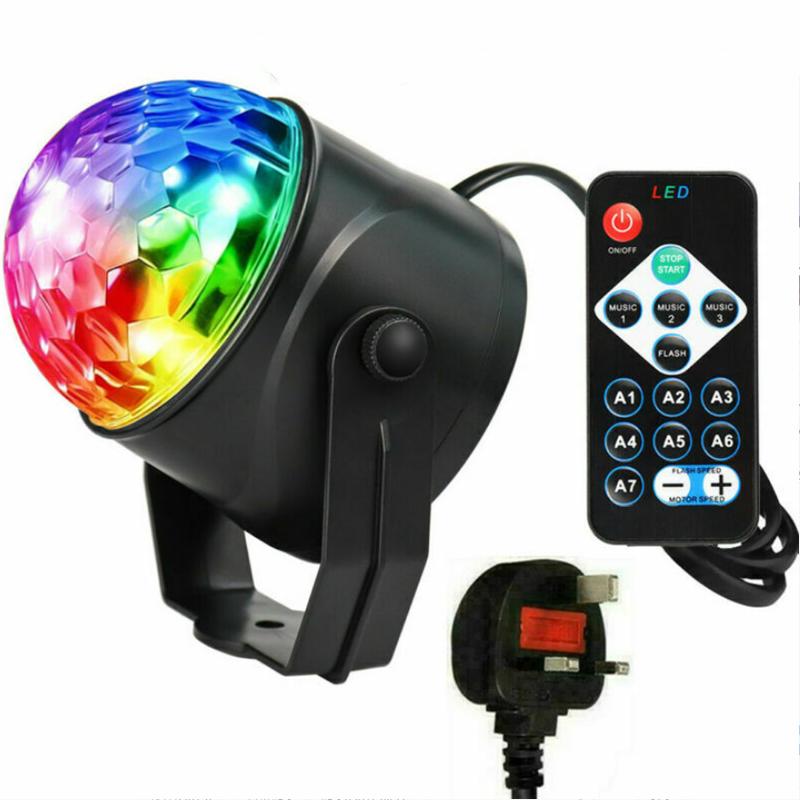 

Светодиодные огни для вечеринки диско 3 цвета, активируемые звуком сценические огни с пультом управления British