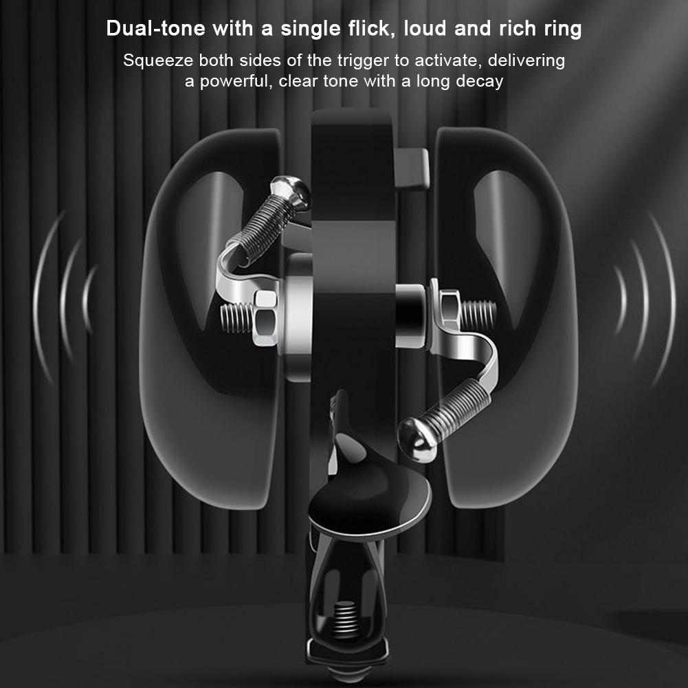 Retro Metal Bicycle Alarm Bell Black Silver Double-sided Loud Horn Loud Speaker Cycling Handlebar