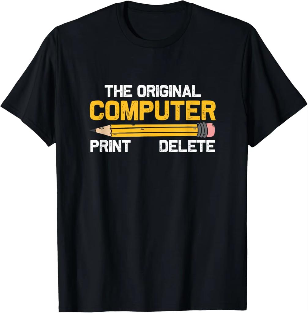 Funny And Satirical Computer Programmer Pencil Pattern Tshirt Print Tshirt Wounisex And Unisex  Clothing Fashion S