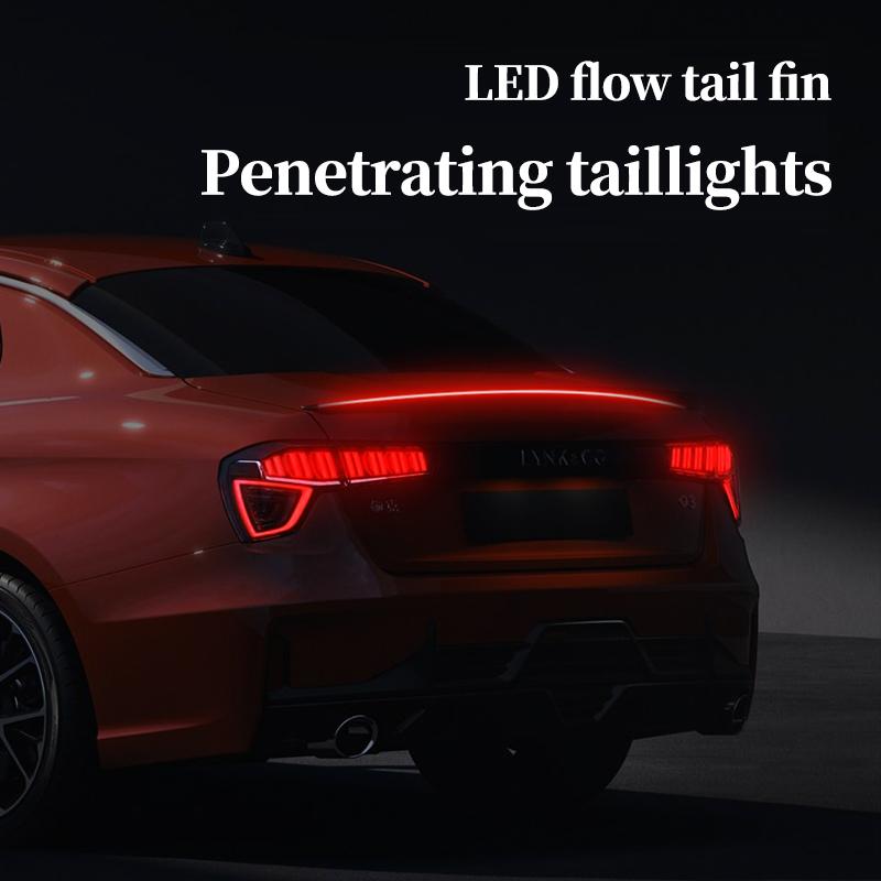 New Car Carbon Fiber Tail Light Modified Trunk Tail Light, Turn Signal Brake Light, Universal LED Iridescent Flow Light