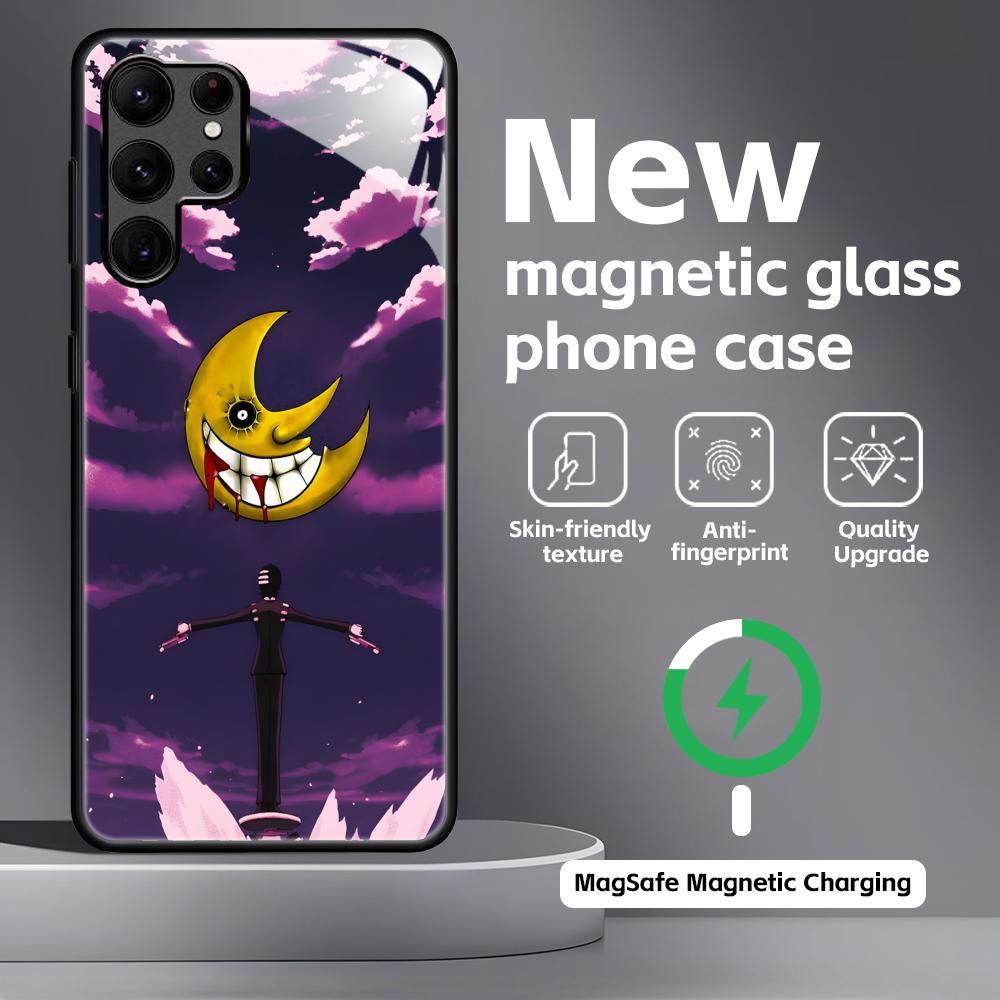 Anime SOUL EATER Handyhülle Für Samsung S25 S24 S23 S22 S21 S20 Plus Ultra Note20 Glas Magnetische Hülle