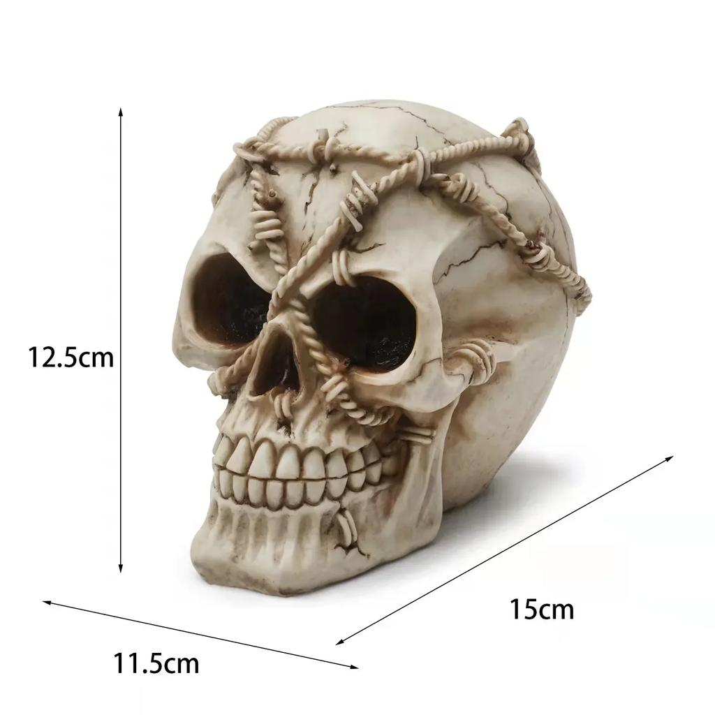Handmade Resin Decorative Crafts Ornament Head Bone Model Imprisoned Skull Statue Home Decor Halloween Decoration Sculpture