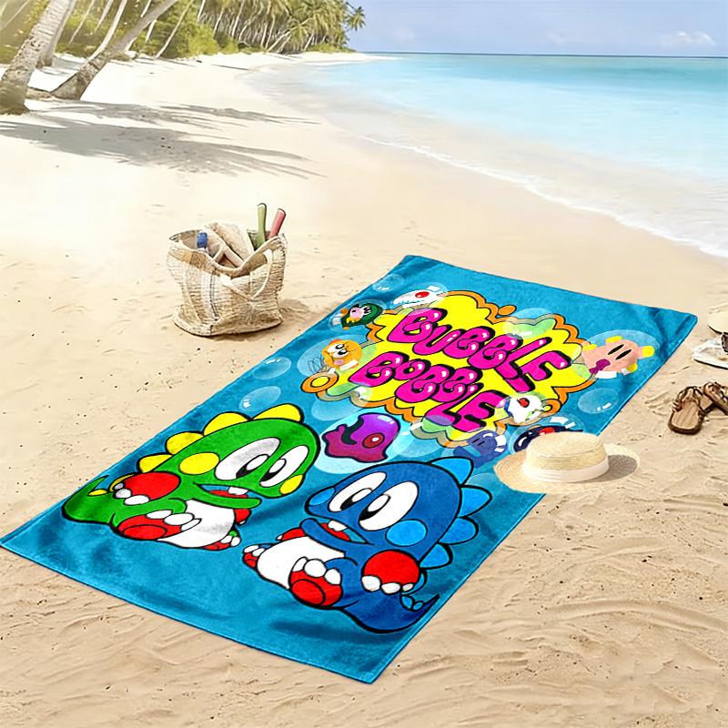Bubble Bobble 2D Flat Print Beach Towel, Large Soft Quick Dry Towel for Beach Camping Swimming.NSTJ0928364